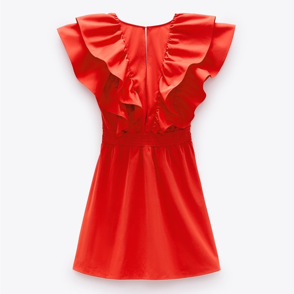 ❤️‍🔥 Fiery Red Ruffle Sleeve Mini Dress 💃 - Picture 2 of 7